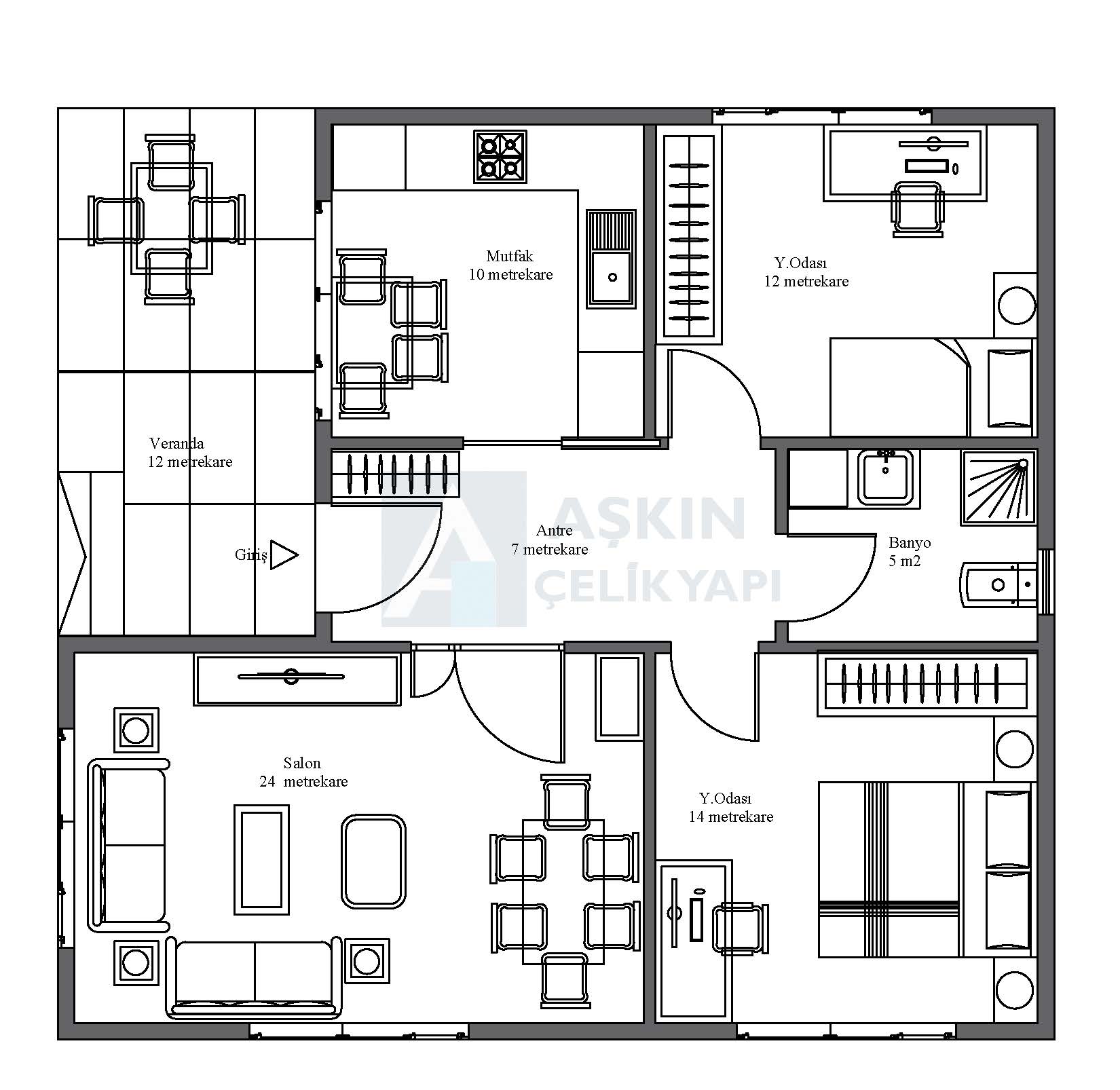 Verve 84 M² Tek Katlı Çelik Ev